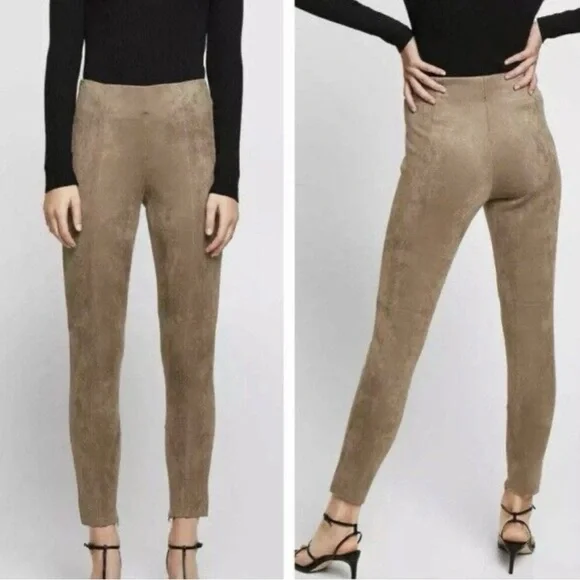 Zara Taupe Suede-Look Ankle Skinny Pants - Picture 11 of 15
